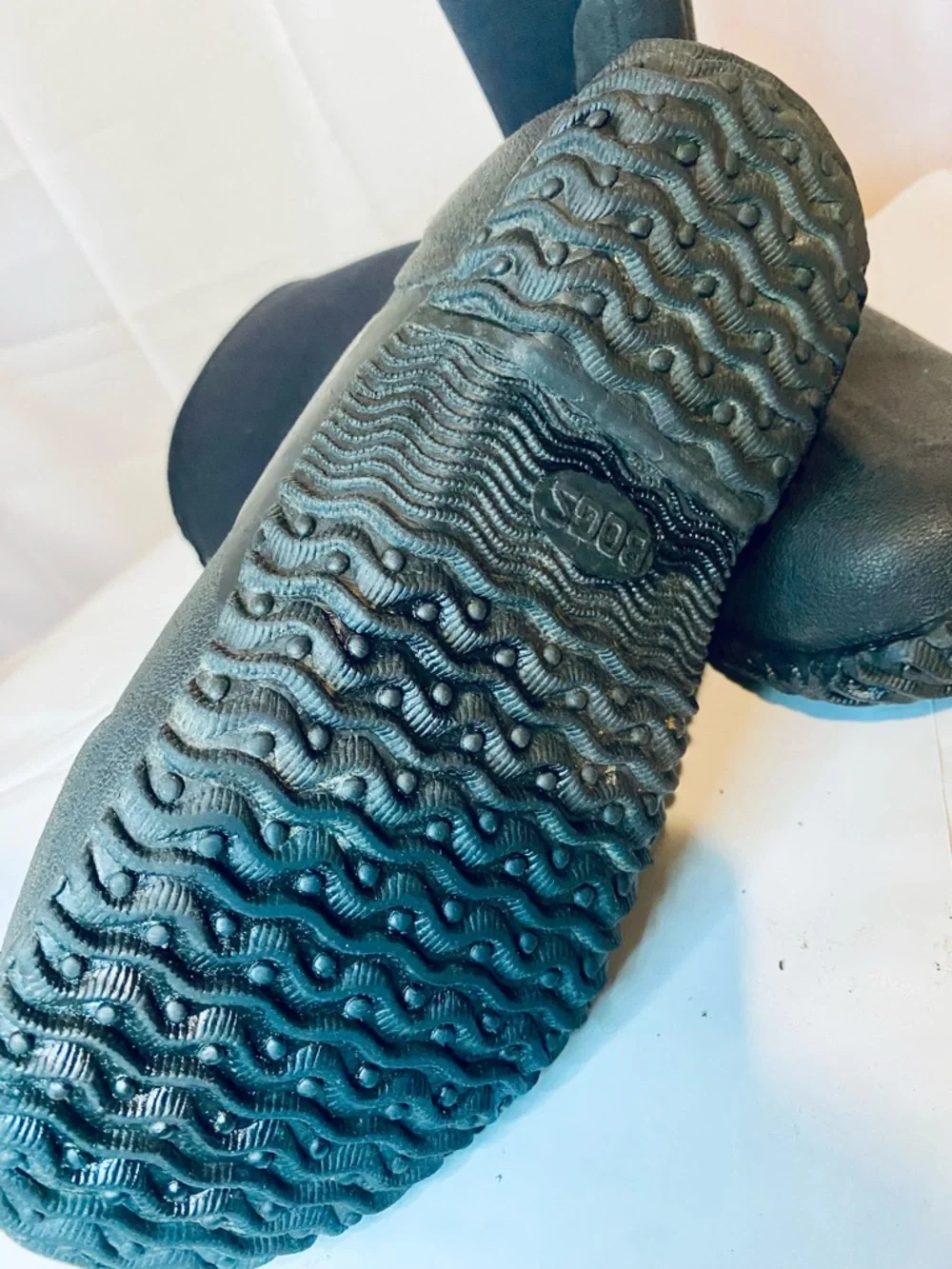 Bogs Women's Blue and Black Winter Rain Boots Size 8